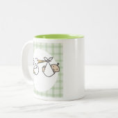 Stork Baby Delivery Zweifarbige Tasse (Vorderseite Links)