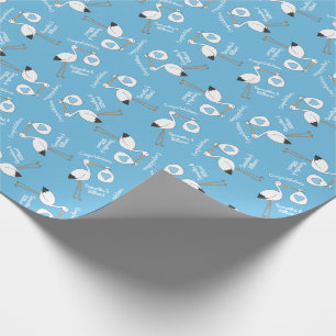 Stork Baby Dusche Blue Boy Geschenkpapier