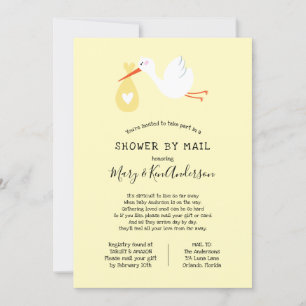 Stork Baby Dusche by Mail Einladung