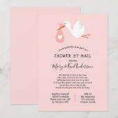 Stork Baby Dusche by Mail Einladung (Vorne/Hinten)