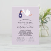 Stork Baby Dusche by Mail Einladung (Stehend Vorderseite)