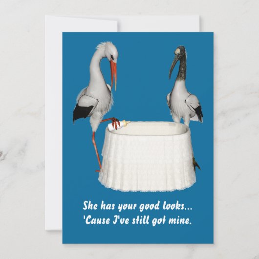 Stork Baby Dusche Einladung (Vorderseite)