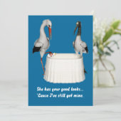 Stork Baby Dusche Einladung (Stehend Vorderseite)
