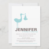 Stork Baby Dusche Einladung (Vorderseite)