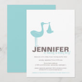 Stork Baby Dusche Einladung (Vorne/Hinten)