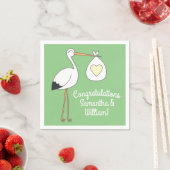 Stork Baby Dusche Grüner Frühling Serviette (Beispiel)