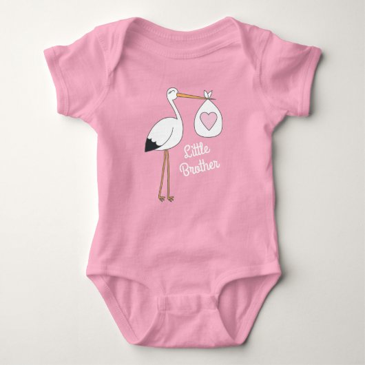 Stork Baby Dusche Pink Girl Baby Strampler (Vorderseite)