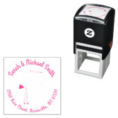 Stork Baby Dusche Pink Girl Niedlicher Cartoon Permastempel (Beispiel)