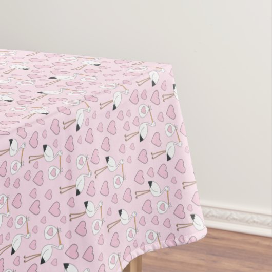 Stork Baby Dusche Pink Girl Tischdecke (Beispiel)
