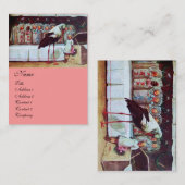 STORK BABY DUSCHE rosa Visitenkarte (Vorne/Hinten)