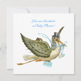 STORK BABY DUSCHE, weiß Einladung