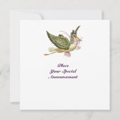 STORK BABY DUSCHE, weiß Einladung (Rückseite)