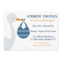 Stork Baby Einladung / Baby Ankündigung