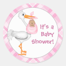 Stork & Baby Girl (dunklere Haut) Kinderdusche