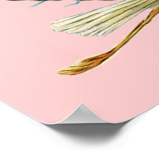 STORK BABY GIRL DUSCHE ,Creme Poster (Ecke)