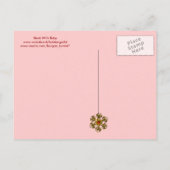 STORK BABY GIRL DUSCHPINK BLAUE FLORAL MONOGRAM EINLADUNGSPOSTKARTE (Rückseite)