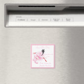 Stork & Baby Girl Pink Save the Date Babydusche Magnet (In Situ (Geschirrspüler))