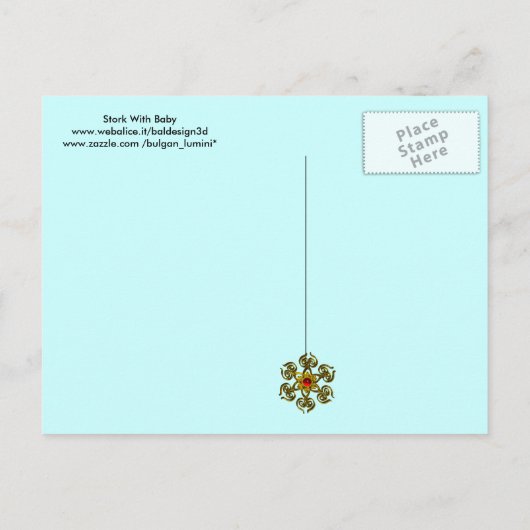 STORK BABY GIRL SHOWER 2 EINLADUNGSPOSTKARTE (Rückseite)