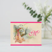 STORK BABY GIRL SHOWER 2 EINLADUNGSPOSTKARTE (Stehend Vorderseite)