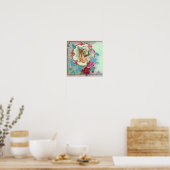 STORK BABY GIRL SHOWER Green Poster (Küche)