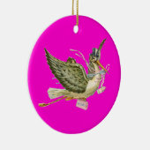 STORK BABY GIRL SHOWER MONOGRAM Pink Amethyst Keramikornament (Rechts)