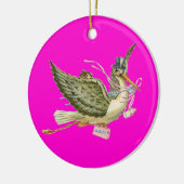 STORK BABY GIRL SHOWER MONOGRAM Pink Amethyst Keramikornament (Links)