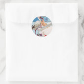 STORK BABY GIRL SHOWER MONOGRAM RUNDER AUFKLEBER (Tasche)
