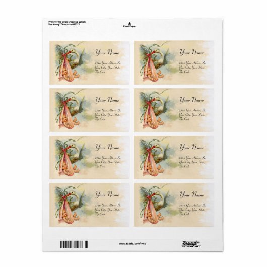 STORK BABY GIRL SHOWER PINK (Vorne)