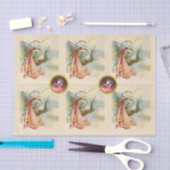 STORK BABY GIRL SHOWER PINK GEM STONE MONOGRAM SEIDENPAPIER (Handwerk)