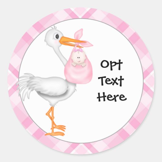 Stork & Baby Girl Stickers (Vorderseite)