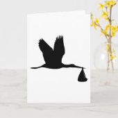 Stork - Baby Karte (Gelbe Blume)