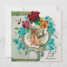 STORK BABY MÄDCHEN DUSCHE, PINKROSEN UND BLAUE BLU