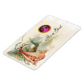 STORK BABY MÄDCHEN-DUSCHMONOGRAMM, weiß Magnet (Linke Seite)