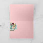 STORK BABY MÄDCHEN DUSCHROSEN, BLUME MONOGRAM ANKÜNDIGUNG (Innenseite)