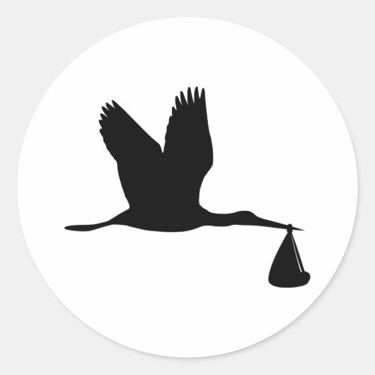 Stork - Baby Runder Aufkleber (Vorderseite)