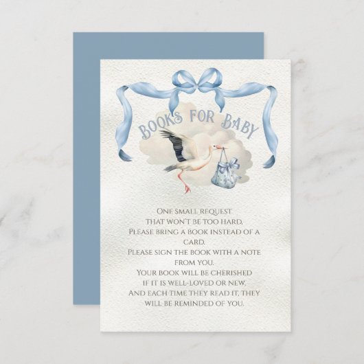 Stork Baby Showbücher für Babys Einladung (Vorne/Hinten)