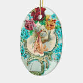 STORK BABY SHOWER 2 MONOGRAM Red Ruby Keramik Ornament (Links)