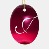 STORK BABY SHOWER 2 MONOGRAM Red Ruby Keramik Ornament (Hinten)