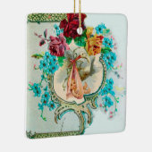 STORK BABY SHOWER 2 Red Ruby Keramikornament (Rechts)