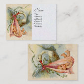 STORK BABY SHOWER 2, weißes Perlpapier Visitenkarte (Vorne/Hinten)