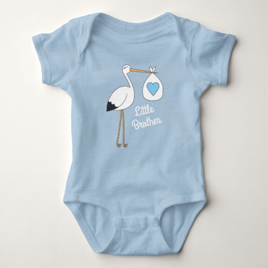Stork Baby Shower Blue Boy Baby Strampler (Vorderseite)