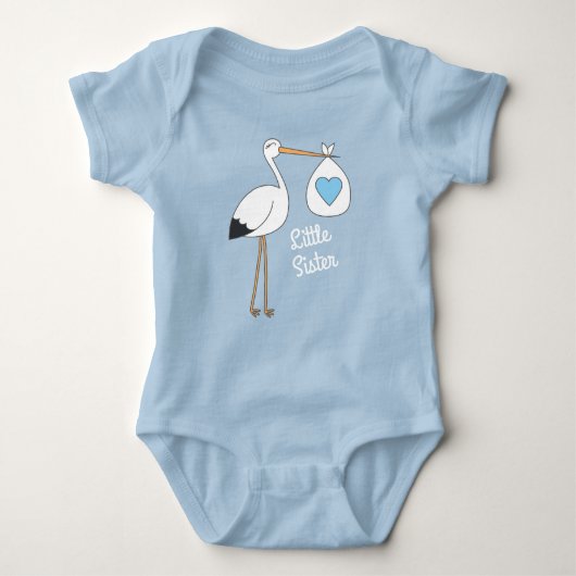 Stork Baby Shower Blue Boy Baby Strampler (Vorderseite)