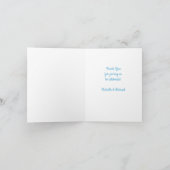 Stork Baby Shower Blue Boy Dankeskarte (Innenseite)