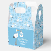 Stork Baby Shower Blue Boy Geschenkschachtel (Geöffnet)