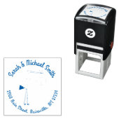 Stork Baby Shower Blue Boy Permastempel (Beispiel)