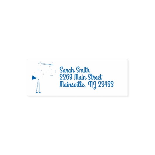 Stork Baby Shower Blue Boy Permastempel (Design)