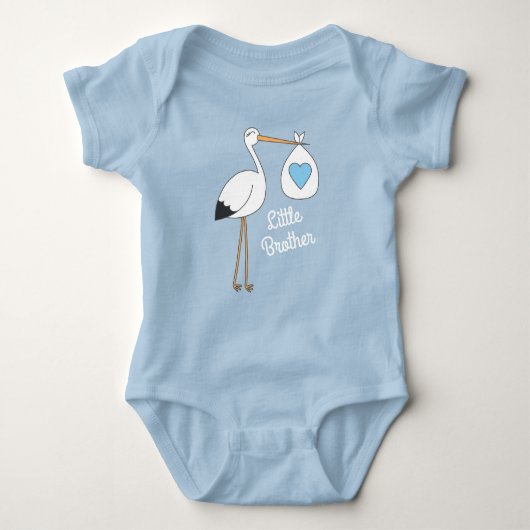 Stork Baby Shower Blue Boy Strampler (Vorderseite)