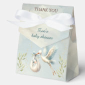 Stork Baby Shower Boy Blue Large Favor Box Geschenkschachtel (Vorderseite)