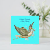 STORK BABY SHOWER EINLADUNG (Stehend Vorderseite)