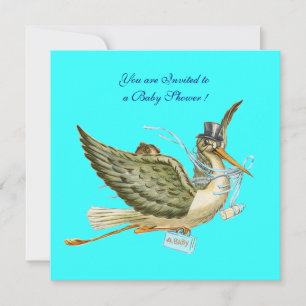 STORK BABY SHOWER EINLADUNG